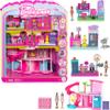 Barbie Mini Land DreamHouse & 3 Playsets with 4 1.5-Inch Dolls, Doll House Furniture & Accessories, Includes Pet Boutique, Hair Salon, & Supermarket view 1