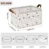 ALAZA Bird Flower Floral Rectangular Closet Storage Box Storage Bin Basket Storage Cube with Leather Handles Nursery Storage Laundry Hamper 2 Piece view 3