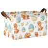 ALAZA Dinosaur with Egg Leaves Rectangular Closet Storage Box Storage Bin Basket Storage Cube with Leather Handles Nursery Storage Laundry Hamper 2 Piece view 1