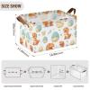 ALAZA Dinosaur with Egg Leaves Rectangular Closet Storage Box Storage Bin Basket Storage Cube with Leather Handles Nursery Storage Laundry Hamper 2 Piece view 3