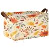 ALAZA Beautiful Leaf Blossom Floral Rectangular Closet Storage Box Storage Bin Basket Storage Cube with Leather Handles Nursery Storage Laundry Hamper 2 Piece view 1