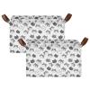 ALAZA Cat on White Animal Rectangular Closet Storage Box Storage Bin Basket Storage Cube with Leather Handles Nursery Storage Laundry Hamper 2 Piece view 2