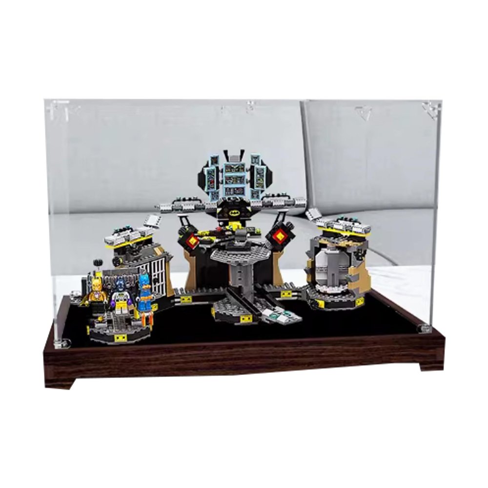 Transparent AcrylicDisplay CaseforLego70909 Bat Cave -Dustproof DisplayCaseCompatiblewithLego 70909(Case Only) (Walnut Color)