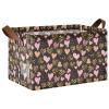 ALAZA Leopard Love Heart Rectangular Closet Storage Box Storage Bin Basket Storage Cube with Leather Handles Nursery Storage Laundry Hamper 2 Piece view 1