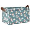 ALAZA Cartoon Sweet Unicorn Blue Rectangular Closet Storage Box Storage Bin Basket Storage Cube with Leather Handles Nursery Storage Laundry Hamper 2 Piece view 1