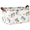 ALAZA Cute Mouse with Cheese Rectangular Closet Storage Box Storage Bin Basket Storage Cube with Leather Handles Nursery Storage Laundry Hamper 2 Piece view 1