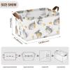 ALAZA Cute Mouse with Cheese Rectangular Closet Storage Box Storage Bin Basket Storage Cube with Leather Handles Nursery Storage Laundry Hamper 2 Piece view 2
