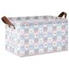 ALAZA Bear White Blue Gray Rectangular Closet Storage Box Storage Bin Basket Storage Cube with Leather Handles Nursery Storage Laundry Hamper 2 Piece view 1