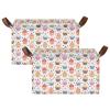 ALAZA Cupcake Ice Cream White Summer Rectangular Closet Storage Box Storage Bin Basket Storage Cube with Leather Handles Nursery Storage Laundry Hamper 2 Piece view 2