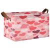 ALAZA Beautiful Love Heart Valentines Rectangular Closet Storage Box Storage Bin Basket Storage Cube with Leather Handles Nursery Storage Laundry Hamper 2 Piece view 1