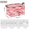 ALAZA Beautiful Love Heart Valentines Rectangular Closet Storage Box Storage Bin Basket Storage Cube with Leather Handles Nursery Storage Laundry Hamper 2 Piece view 3