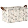 ALAZA Deer Cartoon Funny Rectangular Closet Storage Box Storage Bin Basket Storage Cube with Leather Handles Nursery Storage Laundry Hamper 2 Piece view 1