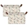 ALAZA Deer Cartoon Funny Rectangular Closet Storage Box Storage Bin Basket Storage Cube with Leather Handles Nursery Storage Laundry Hamper 2 Piece view 2