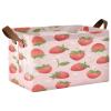 ALAZA Beautiful Blossom Fruit Strawberry Rectangular Closet Storage Box Storage Bin Basket Storage Cube with Leather Handles Nursery Storage Laundry Hamper 2 Piece view 1