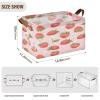 ALAZA Beautiful Blossom Fruit Strawberry Rectangular Closet Storage Box Storage Bin Basket Storage Cube with Leather Handles Nursery Storage Laundry Hamper 2 Piece view 3