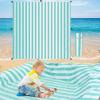 6.5 x 6.5 Feet Baby Beach Pool, 2-in-1 Toddler Paddling Pool with Waterproof Carrying Bag Beach Pool for Toddler for Green Stripe Design Beach Blanket view 1