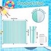 6.5 x 6.5 Feet Baby Beach Pool, 2-in-1 Toddler Paddling Pool with Waterproof Carrying Bag Beach Pool for Toddler for Green Stripe Design Beach Blanket view 2