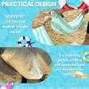 6.5 x 6.5 Feet Baby Beach Pool, 2-in-1 Toddler Paddling Pool with Waterproof Carrying Bag Beach Pool for Toddler for Green Stripe Design Beach Blanket view 3