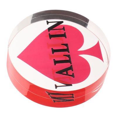 BCOATH Acrylic Dealer Button with Engraved Heart Multi-Functional Poker Accessory for Tournaments and Smooth Texture for and Game
