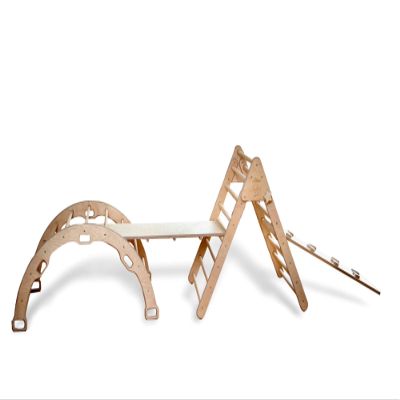 Montessori Wooden Climbing Set | Montessori Climbing Triangle Climbing Arch for Toddler | Climbing Frame Set for Kids | Montessori Toddler Playground | Kids Play Gym (4 Piece Set with 2 Ramps)