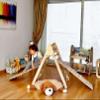 Montessori Climbing Triangle | Wooden Indoor Climbing Frame for Kids & Toddlers | Montessori Climbing Structure | Montessori Play Structure Wooden Activity Triangle (Triangle + 2 Ramps) view 4