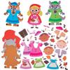 Baker Ross FN179 Little Red Riding Hood & Wolf Mix & Match Magnet Kits - Pack of 8, Fairytale Decoration Craft Sets for Children view 1