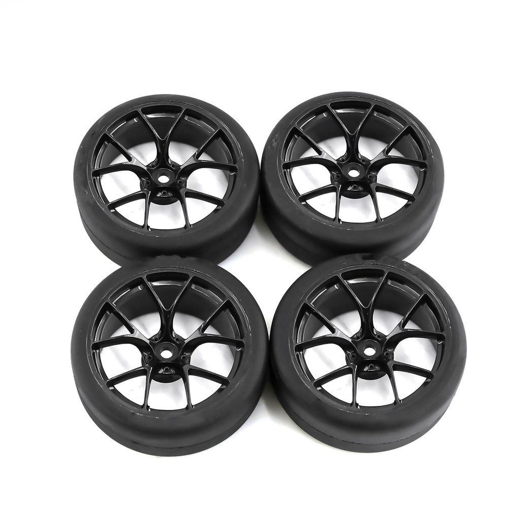1/10 65mm Wheel Hub Tire for Tamiya TT01 TT02 XV01 RC Car Accessories, 4PCS
