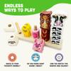 Big Discoveries Stacker - Animal Block Stacking Puzzle for Ages 2 and Up | Durable Wooden Geometry Shape Toy with Flexible Safety Pegs and Pegboard - Montessori Stack Toy for Toddlers (Farm Stacker) view 3