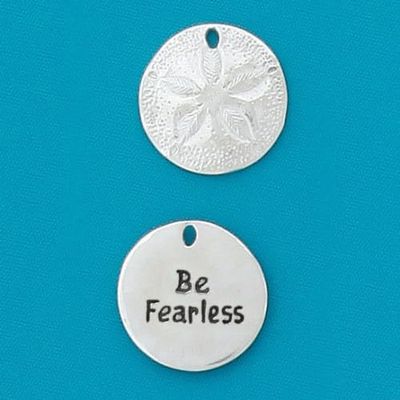 Basic Spirit Pocket Token Coin - Be Fearless Med. Spirit Shell - Handcrafted Pewter, Love Gift for Coin Collecting, Silver