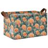 ALAZA Cactus Flower Floral Rectangular Closet Storage Box Storage Bin Basket Storage Cube with Leather Handles Nursery Storage Laundry Hamper 2 Piece view 1