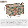 ALAZA Cactus Flower Floral Rectangular Closet Storage Box Storage Bin Basket Storage Cube with Leather Handles Nursery Storage Laundry Hamper 2 Piece view 3