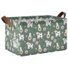 ALAZA Cow Daisy Flower Avocado Rectangular Closet Storage Box Storage Bin Basket Storage Cube with Leather Handles Nursery Storage Laundry Hamper 2 Piece view 1
