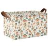ALAZA Explorer Fox Rectangular Closet Storage Box Storage Bin Basket Storage Cube with Leather Handles Nursery Storage Laundry Hamper 2 Piece view 1
