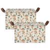 ALAZA Explorer Fox Rectangular Closet Storage Box Storage Bin Basket Storage Cube with Leather Handles Nursery Storage Laundry Hamper 2 Piece view 2