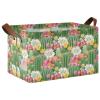 ALAZA Cactus Flower Floral Summer Rectangular Closet Storage Box Storage Bin Basket Storage Cube with Leather Handles Nursery Storage Laundry Hamper 2 Piece view 1