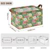 ALAZA Cactus Flower Floral Summer Rectangular Closet Storage Box Storage Bin Basket Storage Cube with Leather Handles Nursery Storage Laundry Hamper 2 Piece view 3
