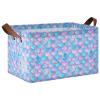 ALAZA 3D Mermaid Scales Blue Rectangular Closet Storage Box Storage Bin Basket Storage Cube with Leather Handles Nursery Storage Laundry Hamper 2 Piece view 1