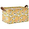 ALAZA Cow Pizza Tomato Yellow Rectangular Closet Storage Box Storage Bin Basket Storage Cube with Leather Handles Nursery Storage Laundry Hamper 2 Piece view 1