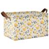ALAZA Duck Lemon Polka Dot Rectangular Closet Storage Box Storage Bin Basket Storage Cube with Leather Handles Nursery Storage Laundry Hamper 2 Piece view 1