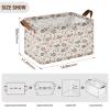 ALAZA Cat Book Leaves Rectangular Closet Storage Box Storage Bin Basket Storage Cube with Leather Handles Nursery Storage Laundry Hamper 2 Piece view 3