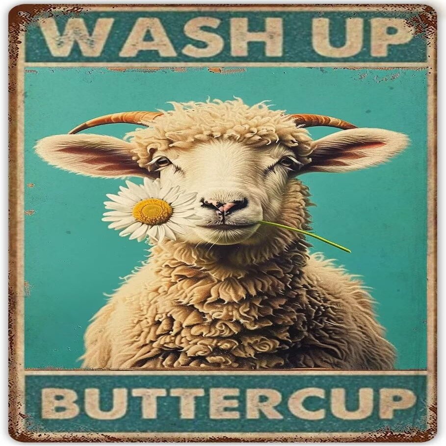 Sheep 70 Pieces Wooden Puzzles for Adults-Funny Bathroom Signs Wash Up Buttercup Suitable for All Puzzle Enthusiasts, Educational Educational Art Collectibles