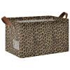 ALAZA Animal Leopard Phanter Retro Rectangular Closet Storage Box Storage Bin Basket Storage Cube with Leather Handles Nursery Storage Laundry Hamper 2 Piece view 1