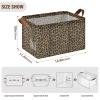 ALAZA Animal Leopard Phanter Retro Rectangular Closet Storage Box Storage Bin Basket Storage Cube with Leather Handles Nursery Storage Laundry Hamper 2 Piece view 3
