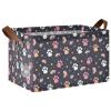 ALAZA Cat Paw Print Rainbow Black Rectangular Closet Storage Box Storage Bin Basket Storage Cube with Leather Handles Nursery Storage Laundry Hamper 2 Piece view 1