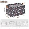 ALAZA Cat Paw Print Rainbow Black Rectangular Closet Storage Box Storage Bin Basket Storage Cube with Leather Handles Nursery Storage Laundry Hamper 2 Piece view 3