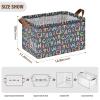 ALAZA English Alphabet Rectangular Closet Storage Box Storage Bin Basket Storage Cube with Leather Handles Nursery Storage Laundry Hamper 2 Piece view 3