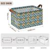 ALAZA Fantasy Mermaid Scale Flower Floral Rectangular Closet Storage Box Storage Bin Basket Storage Cube with Leather Handles Nursery Storage Laundry Hamper 2 Piece view 3