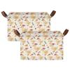 ALAZA Duck Wearing Christmas Rectangular Closet Storage Box Storage Bin Basket Storage Cube with Leather Handles Nursery Storage Laundry Hamper 2 Piece view 2