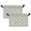 ALAZA Cute Chicken Star Christmas Rectangular Closet Storage Box Storage Bin Basket Storage Cube with Leather Handles Nursery Storage Laundry Hamper 2 Piece view 2