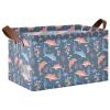 ALAZA Dolphin Coral Reef Cartoon Blue Rectangular Closet Storage Box Storage Bin Basket Storage Cube with Leather Handles Nursery Storage Laundry Hamper 2 Piece view 1